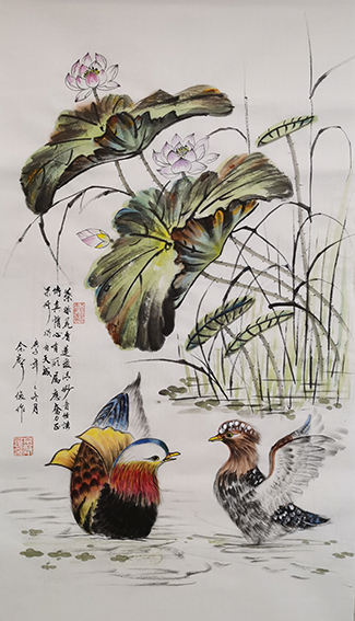 佘声俊作品9《叶绿花香莲爱清 妙音佳语传真情 心有所属应奋力 正果修得自天成》.jpg