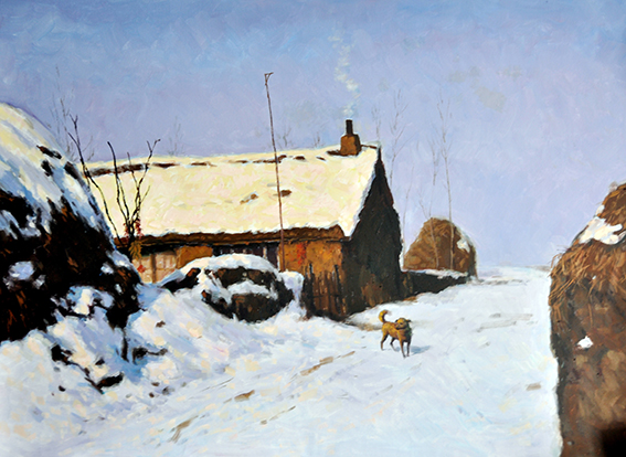 陈健作品《冬日农家》规格：100cmx73cm.jpg