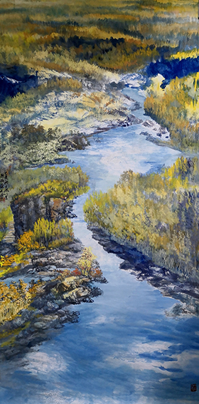 盛絜作品3《秋韵大地》规格：68cm×136cm.jpg