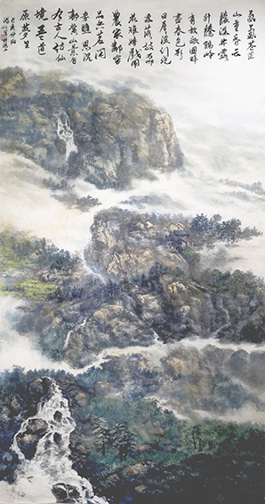 盛絜作品2《忆说云蒙山印象》  规格：165cm×94cm.jpg