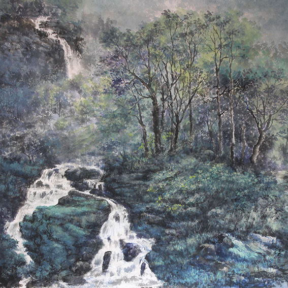 盛絜作品14《闲步深林寻八音》规格：67cm×68cm.jpg