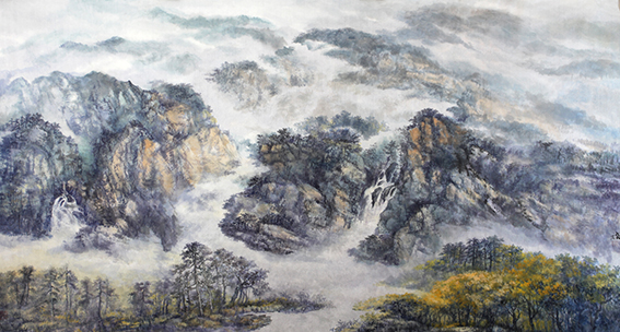 盛絜作品18《望山》规格：165cm×94cm.jpg