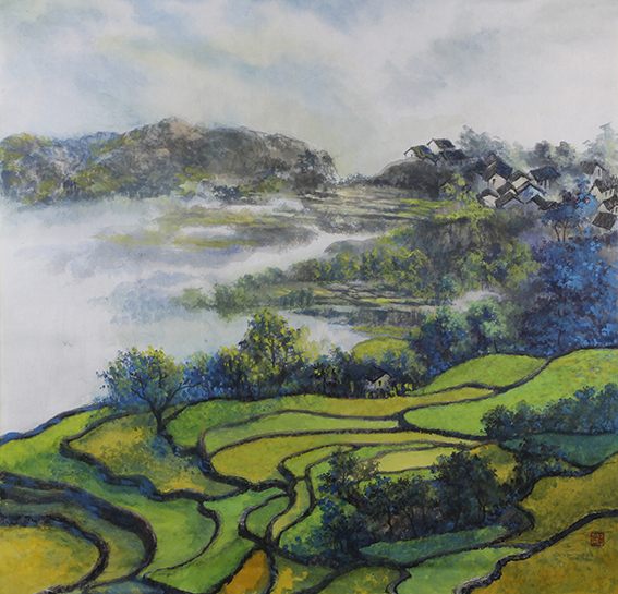 盛絜作品13《故园印象》08 规格：68cm×66cm.jpg