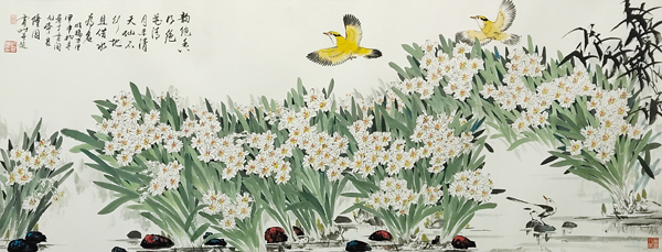 《水仙》规格：70cmx181cm.JPG