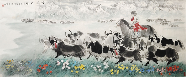 《雪域之春》规格：124cmx301cm.JPG