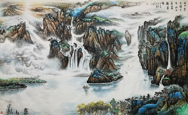 农永玉作品《水中碧石积千玉 山上清泉撒万珠》.jpg