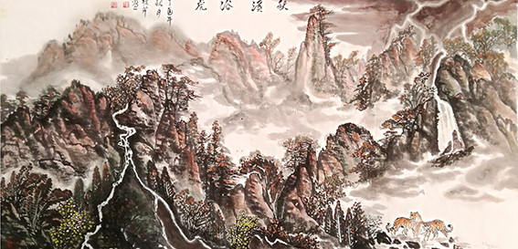 白桂芹作品16《秋溪浴虎》.jpg