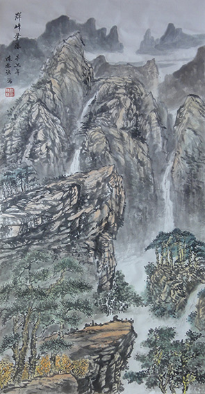 陈林设作品6《群峰争姿》规格：69cmx138cm （禁止抄袭）.jpg