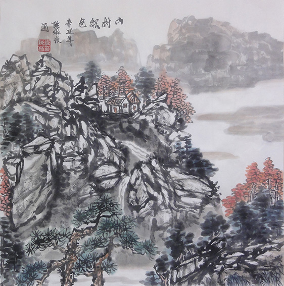 陈林设作品15《山村秋色》规格：69cmx68cm （禁止抄袭）.jpg